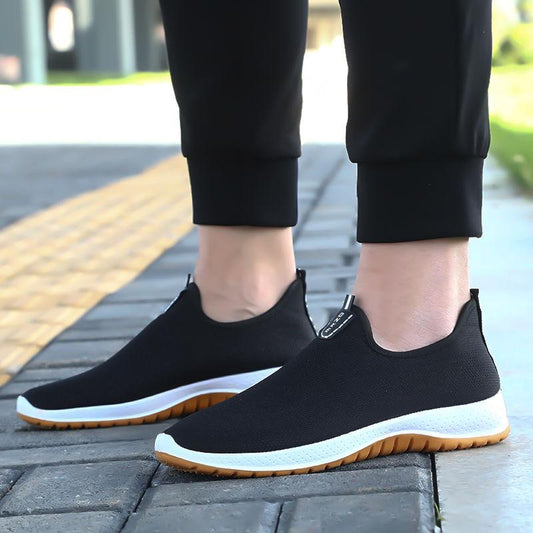 Spring Summer Tendon Bottom Cloth Shoes Men Non-slip Wear-resistant Casual Shoes Breathable Driving Wild Lazy Shoes