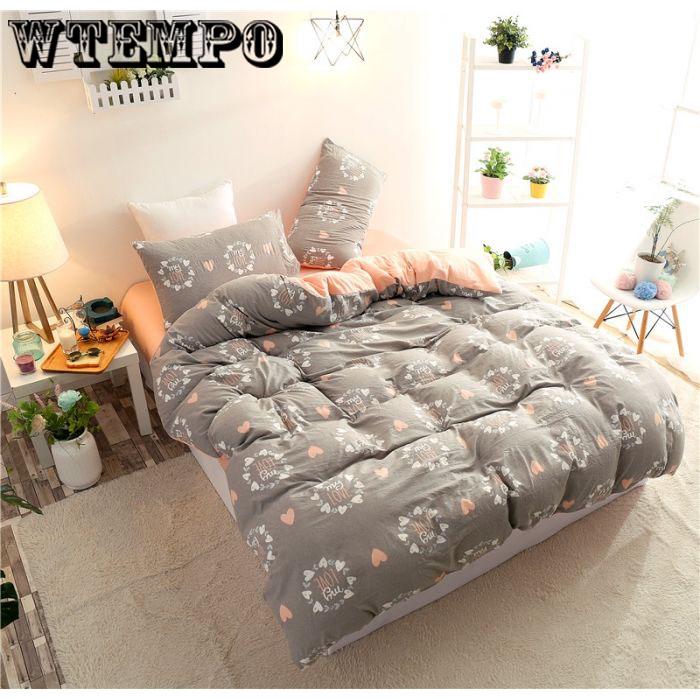 WTEMPO Simple Style Bedding Set Duvet Cover Pillowcases Bed Sheet Home Textile Bedroom Bedclothes