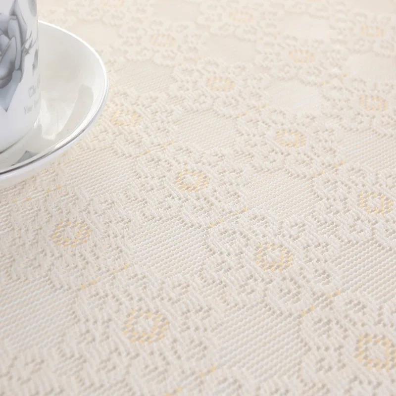 Tablecloth Coffee Table Square Table Round Table Cloth Cotton and Linen Hollow Sweet and Fresh Lace Home Fabric Home Decoration