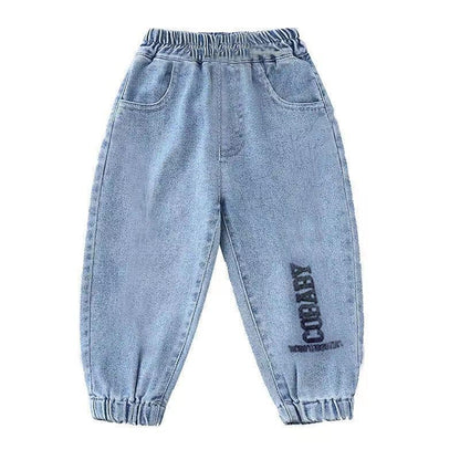 Kids' Pants Summer Jeans Korean Embroidery Print Letter Loose Boys' and Girls' Jeans Pants Pants Casual Pants