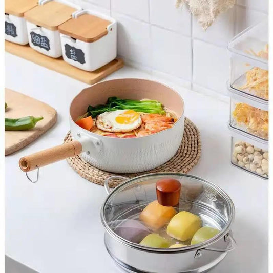 Japanese Maifan Stone Snow Pan Non-stick Pan Household Noodle Cooking Instant Noodle Small Pot Induction Cooker Stock Pot Small Cooking Pot Milk Pan