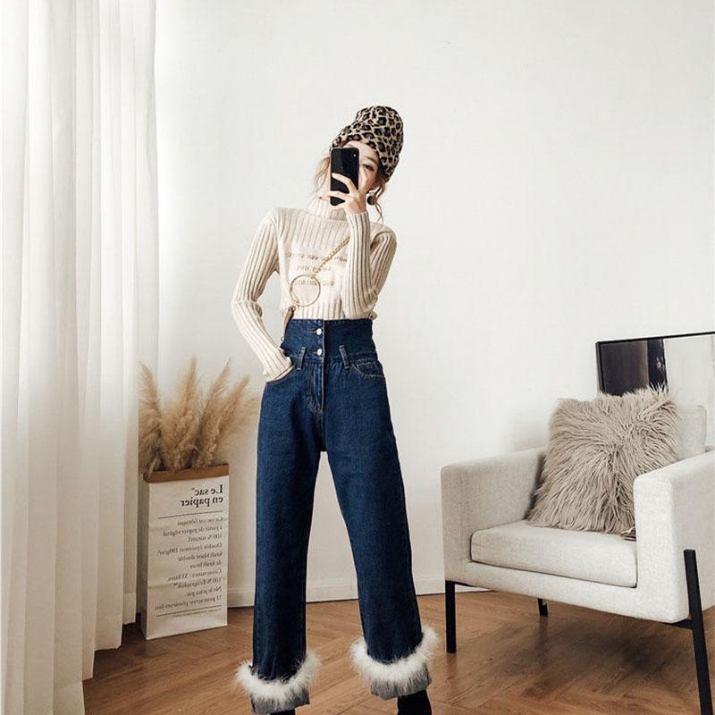 Autumn and Winter Half Turtleneck Sweater Long-sleeved Fashion Jacket Loose Casual Young Women's Top