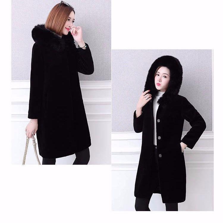 Luxurious Large size Fur coat Winter Woman's Wool Coat Winter Cold warm Long sleeve Fur jacket