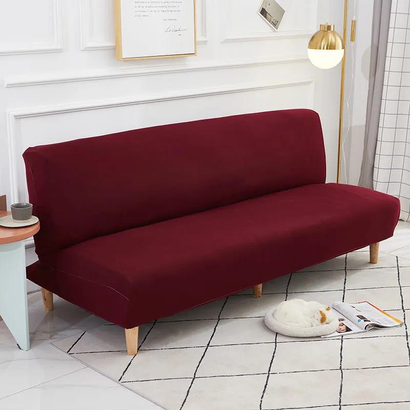 Armless Sofa Bed Covers Elastic Stretch Futon Slipcover Loveseat Couch Protector Home Decor