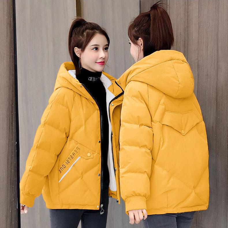 Women's Mid-length Down Jacket Winter Korean Loose Cotton Clothes Casual Hooded Padded Jacket