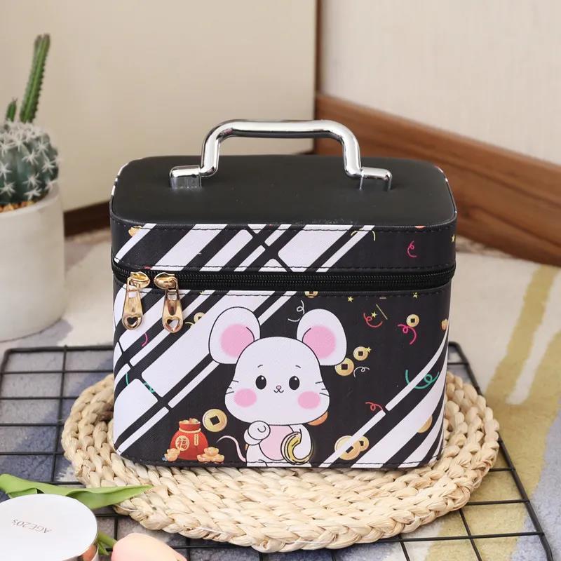 Cute Cartoon Cosmetic Box Large-capacity Multi-functional Portable Girl's Heart Cosmetic Bag Storage Box