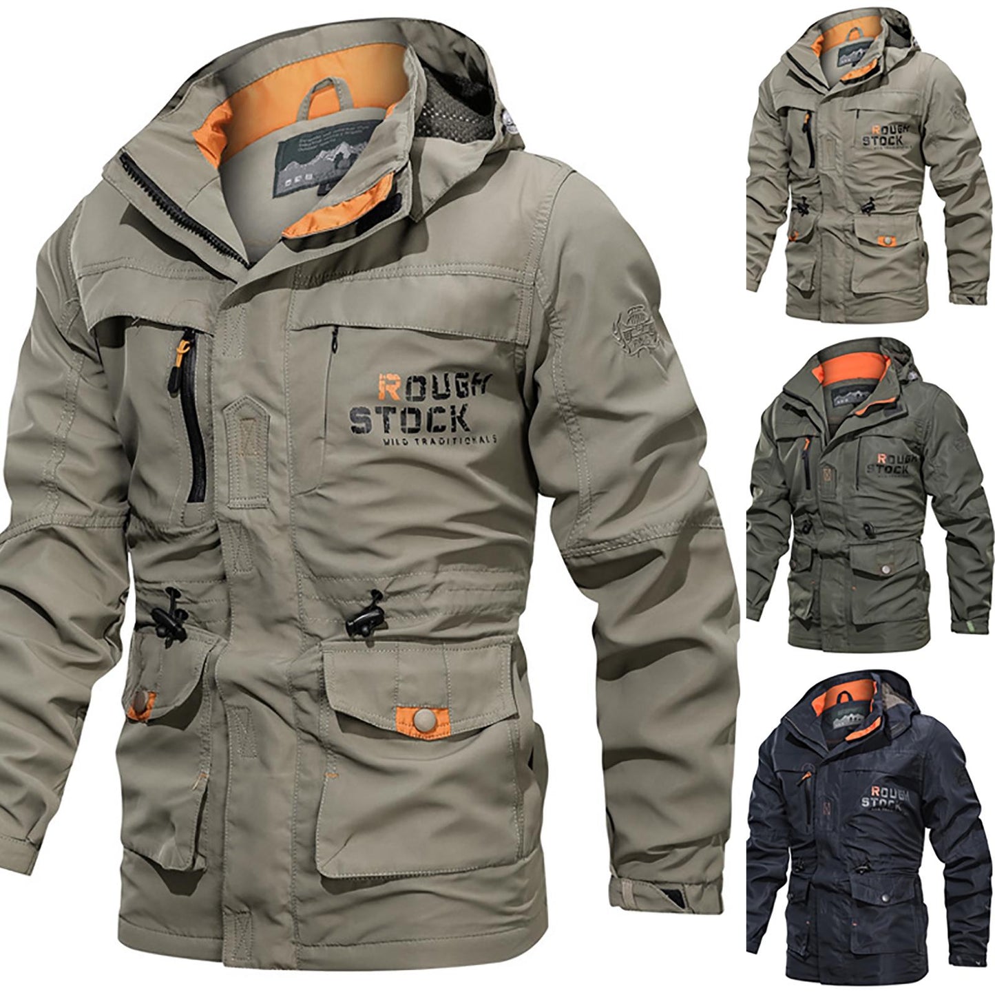 Folklore778 Men's Winter Bomber Jacket Autumn Winter Military Tactical Outwear Multi Pocket Waterproof Coats