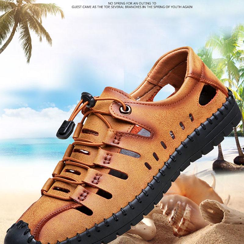 Men's Shoes Mens Sandals Summer High Quality Leather Casual Shoes Men Beach Sandals Sandalias Hombre