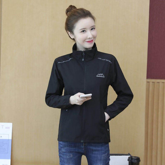 Autumn and Winter Ladies Jacket Loose and Versatile Outdoor Windbreaker Sports Jacket Mother