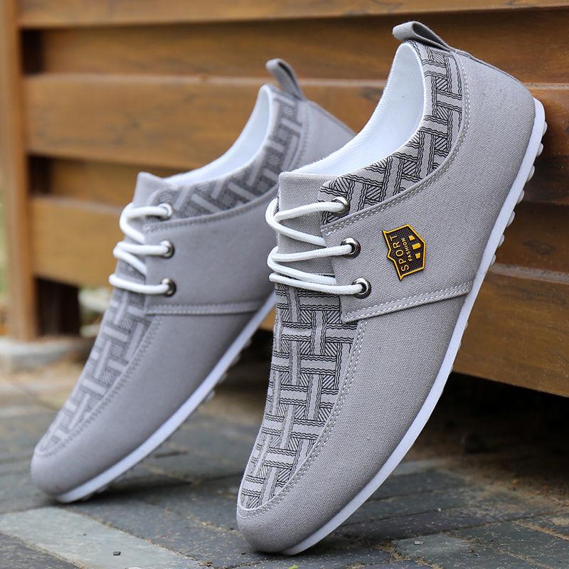 Men's Spring and Autumn Old Beijing Canvas Shoes Boys Beanie Shoes Walking Casual Sneakers