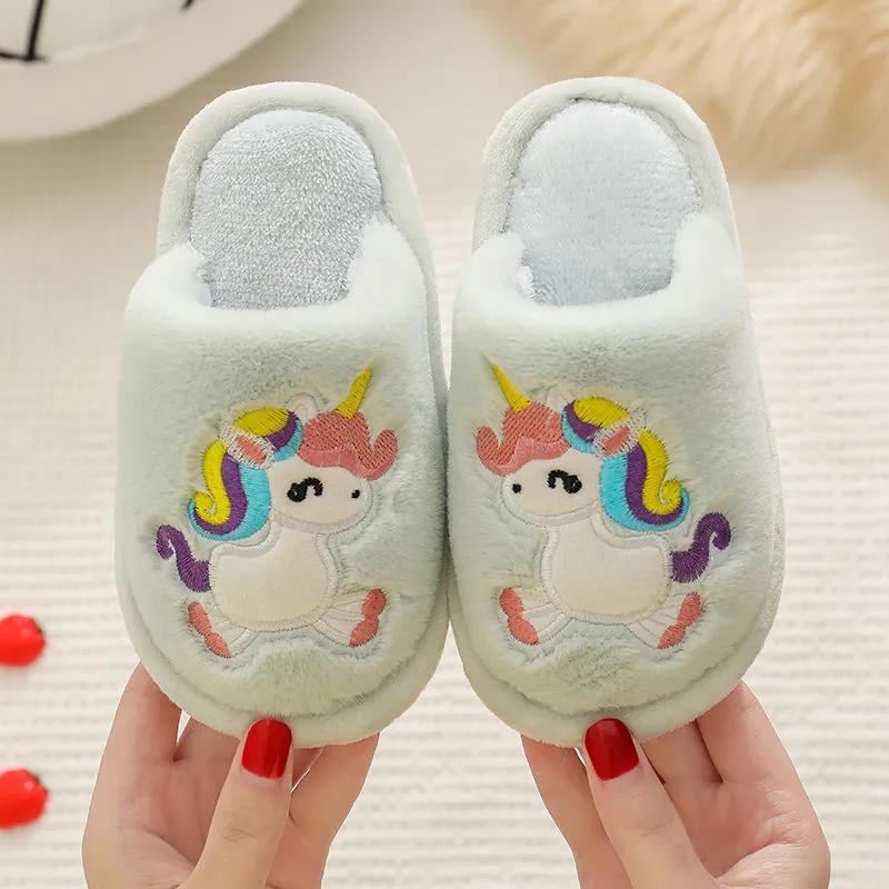 Children's Cotton Slippers Autumn and Winter Boys and Girls Cartoon Indoor Home Shoes Children's Anti-skid Soft Sole Baby Floor Slippers