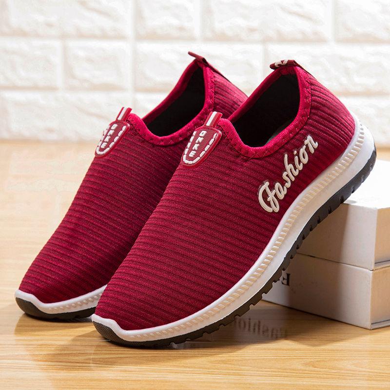 Women's Trendy Fashion Cloth Shoes Walking Shoes Comfortable and Wear-resistant Single Shoes Breathable Non-slip Shoes