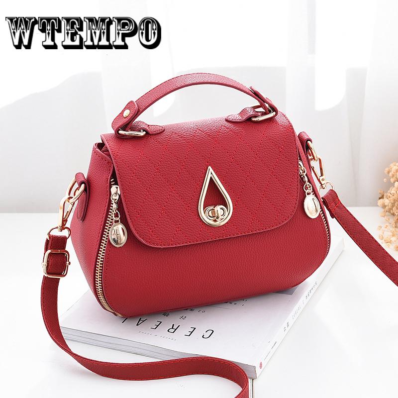 Women's Handbags PU Leather Fashion Lady Water Drop Lock Shoulder Bag Crossbody Bag Female Totes