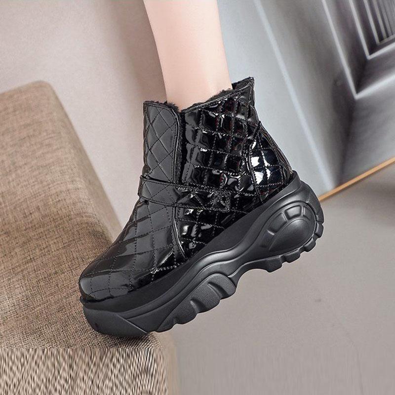 Winter Boots Velvet Thick-soled Platform Heightening Snow Boots Non-slip Women's Cotton Boots Waterproof Cotton Shoes