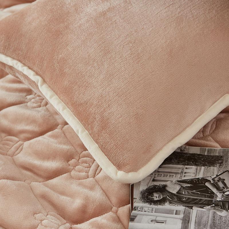 Coral Velvet Pillowcase Flannel Pillow Cover Winter Thicken A Pair of Pure Color Zipper Pillowcases 48*74cm