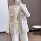 Lamb Wool Vest Women's Spring and Autumn Tweed Stitching Large Size Vest Fashion Jacket