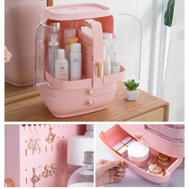 Cosmetic Storage Box Portable Multi-function Large-capacity Desktop Dust-proof Skin Care Products Jewelry Storage Box