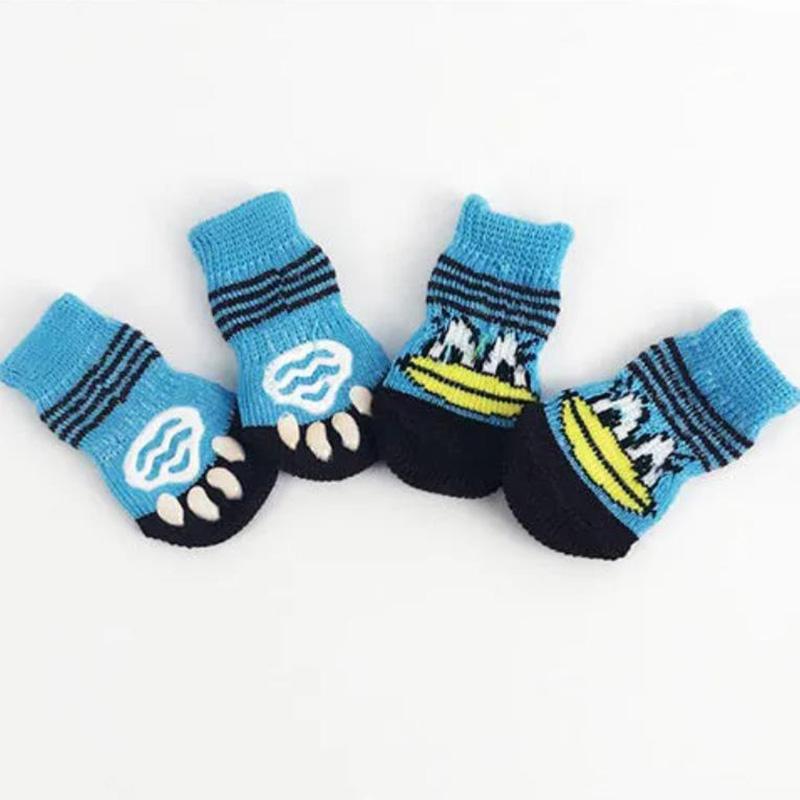 4 Packs of Dog Socks Anti-scratch Anti-dirty Non-slip Foot Cover Teacup Dog Teddy Cat Shoes Pet Dog Shoes Socks Comfy Walking Shoes Dog Cat Boot Socks