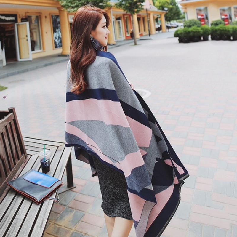 Double-sided Scarf Oversized Cashmere Shawl Dual-use Women's Winter All-match Thickened Air-conditioned Room Warm and Soft Wrap