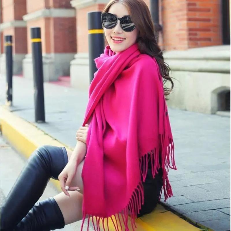 Women's Autumn Winter Multifunctional Shawl Scarf with Buckle Korean Style Warm Imitation Cashmere Scarf Air Conditioning Shawl Padded Cloak Jacket