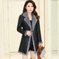 Winter Women's Leather Fashion Fur Coat Lamb Fur Coat Plus Velvet Thickening Medium Long Large Size Leather Coat