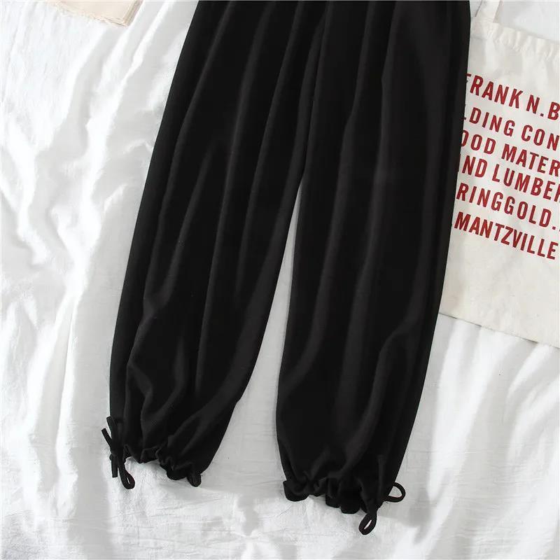 Women's Casual Loose Corset Pants Student Trousers Corset Waist Thin Summer Thin Section Harajuku Style Ins Large Size Pants Wide Leg Pants