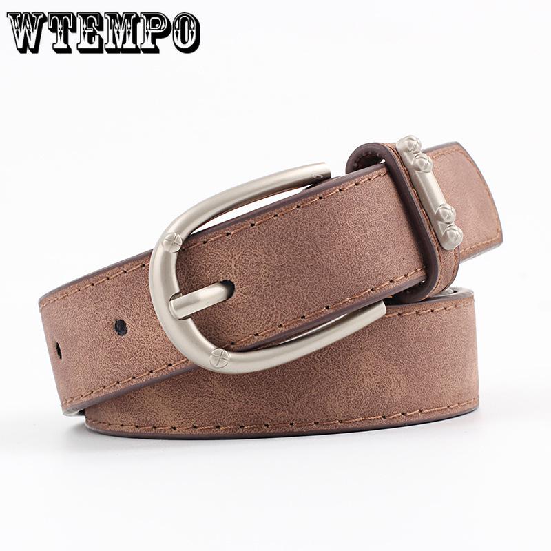 Fashion Concise Accessories Ring Belt Women Pu Leather Pin Buckle Flat Belt