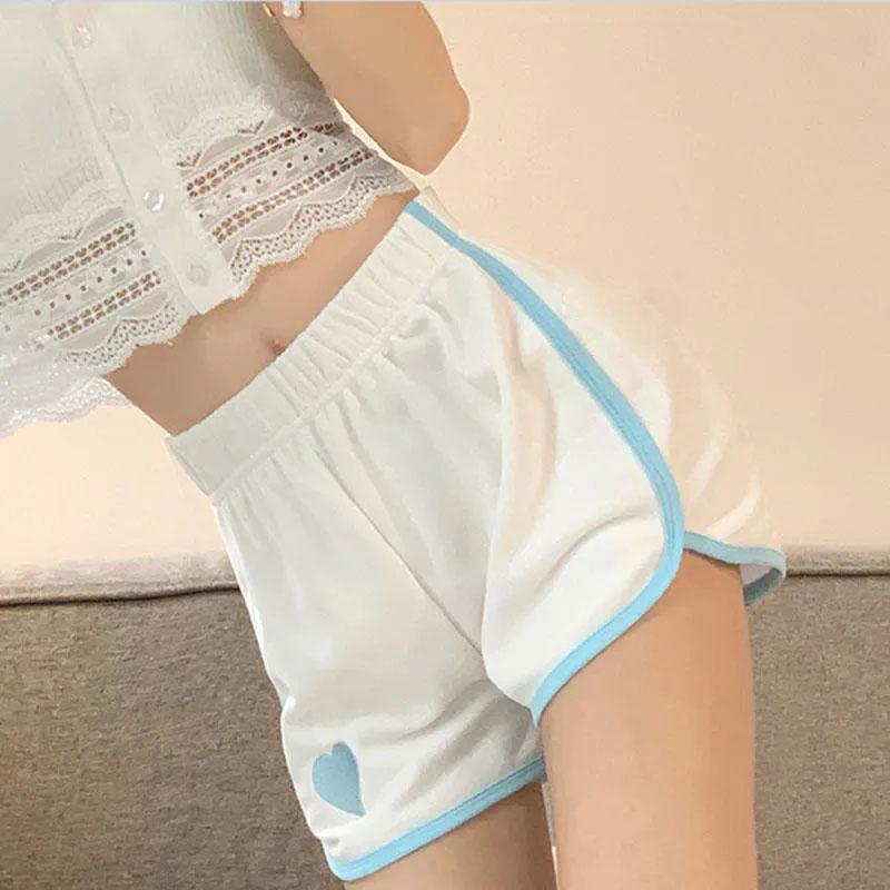 Women's Love Embroidery Sports Shorts Casual Home Short Pants Ins Summer Thin Section Loose Wide-leg Shorts girls cute shorts