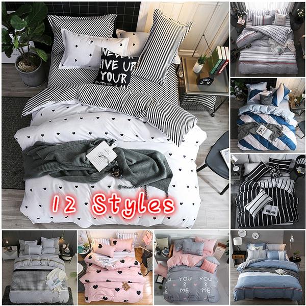 WTEMPO 12 Styles Bedding Set Duvet Cover Set Polyester Fiber Bed Sheet Sets Sets Black Cat Size Twin