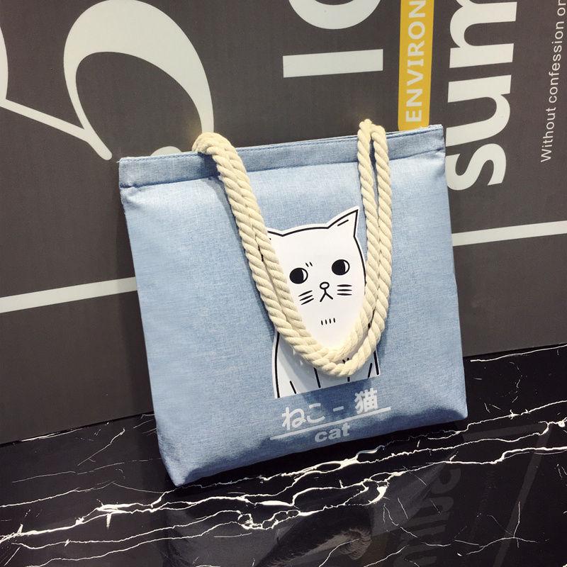 Canvas Bag Female Student Large Capacity Simplified Sen Department Korean Chic Linen Handbag