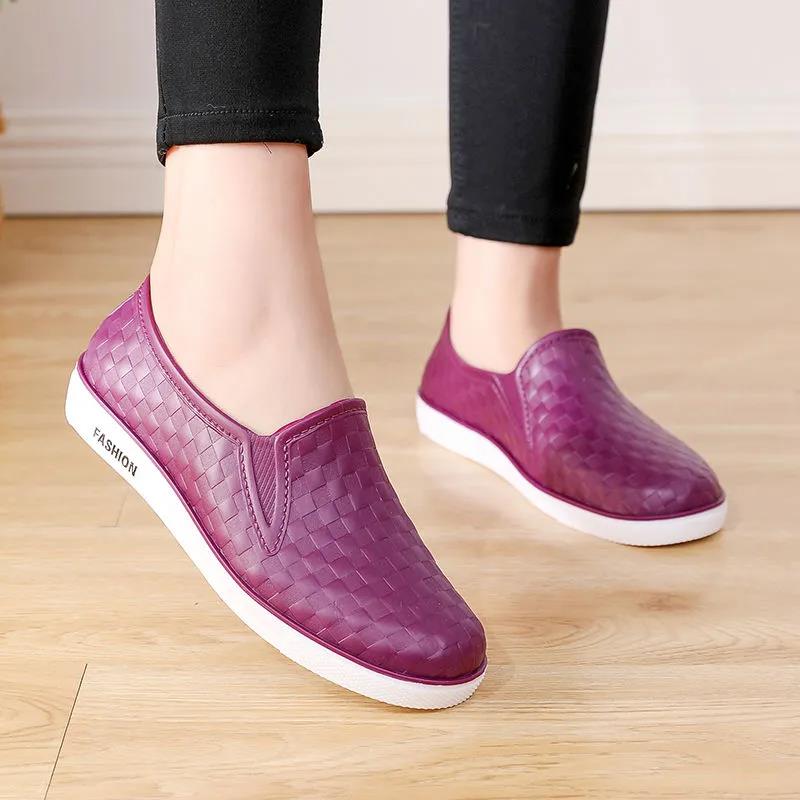 Women's Non-slip Low-top Rain Boots Adult Water Shoes Outer Wear Short Water Boots Kitchen Waterproof Shoes Work Rubber Shoes