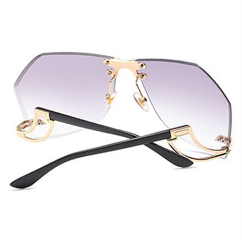 Oversized Rimless Sunglasses Women Vintage Brand Designer Metal Frame Yellow Sun Glasses for Men Cla