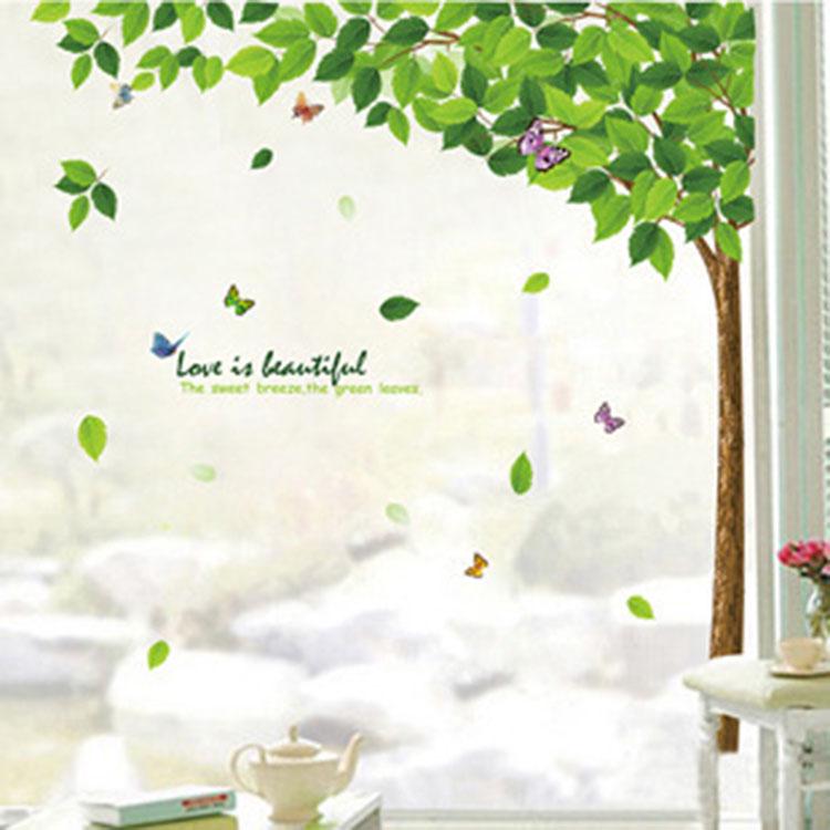 removable garden shades Warm living room bedroom TV sofa background decorative wall stickers