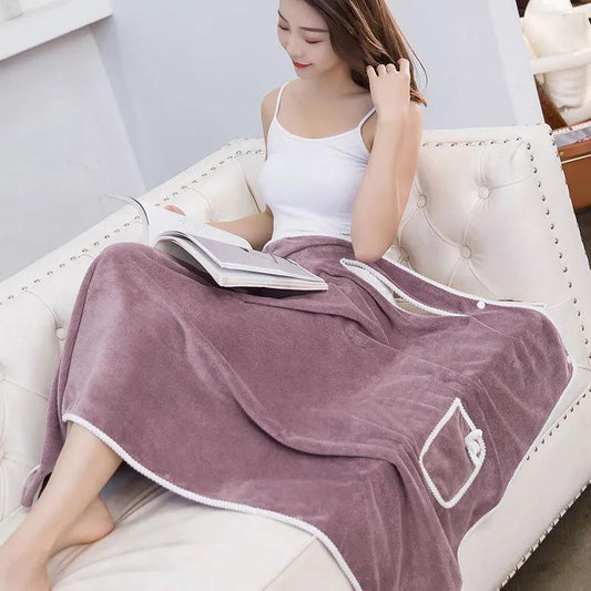 Can Wear Bath Towel Female Sling Bathrobe Bath Skirt Thickened Adult Pure Cotton Skin-friendly Absorbent Gentle Wind