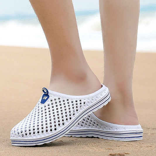 Mens Womens Flats Shoes Beach Sandals Hollow Out Casual Breathable Slippers