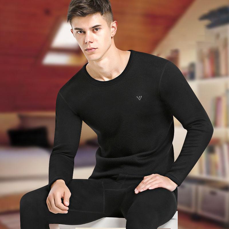 Men Winter Thermal Underwear Autumn Clothes Tight Suit Thicken Windproof Comfortable Lining Long Sleeve High Elasticity Tracksuit Wearable Versatile