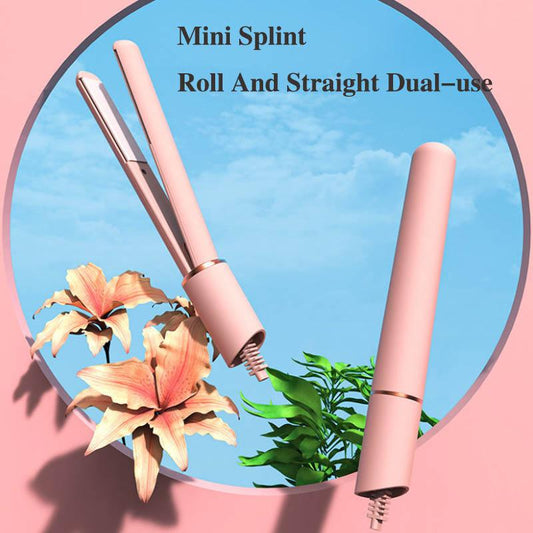 Mini Splint Portable Straight-roll Dual-use Curling Iron Fan Fan Small Straightening Board Clip Bangs Artifact Ironing Board Straight Hair