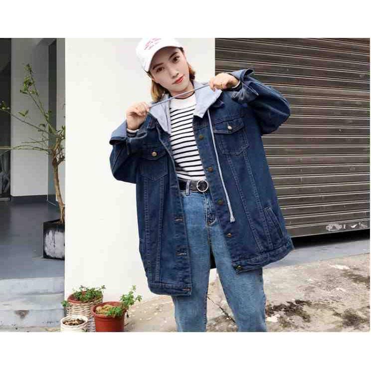 Basic Coat Denim Jacket Loose Women Jackets Hooded Tops Cowboy Coat Denim Outwear Ladies Jackets