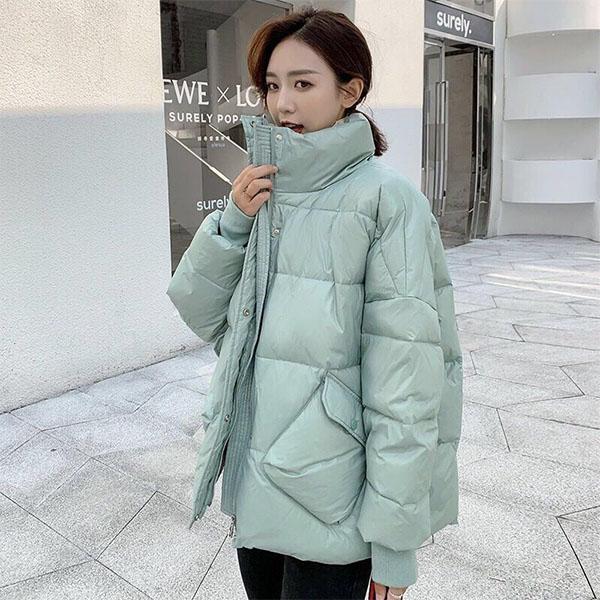 Winter All-match White Duck Down Jacket Women's Short Loose Student Bread Coat Small Jacket