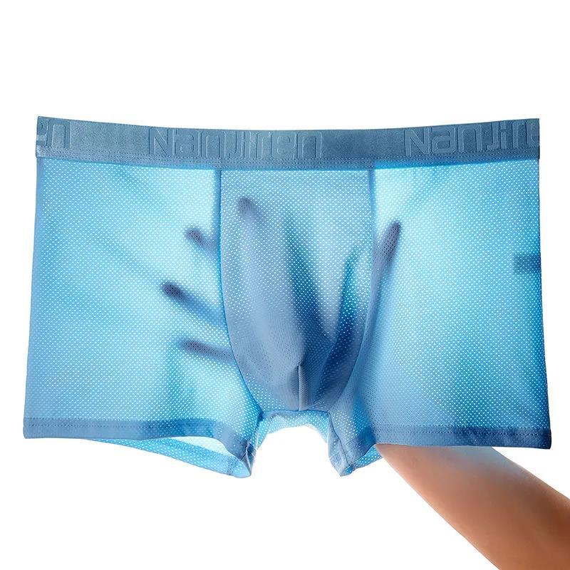 4-piece Men's Underwear Ice Silk Mesh Briefs Summer Breathable Boxer Shorts Boxer Shorts