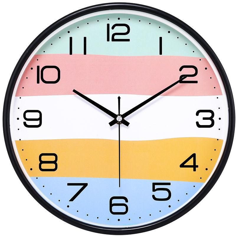 Punch-free Nordic Wall Clock Living Room Clock Modern Minimalist Atmosphere Creative Fashion Ultra-quiet Bedroom Clock Home