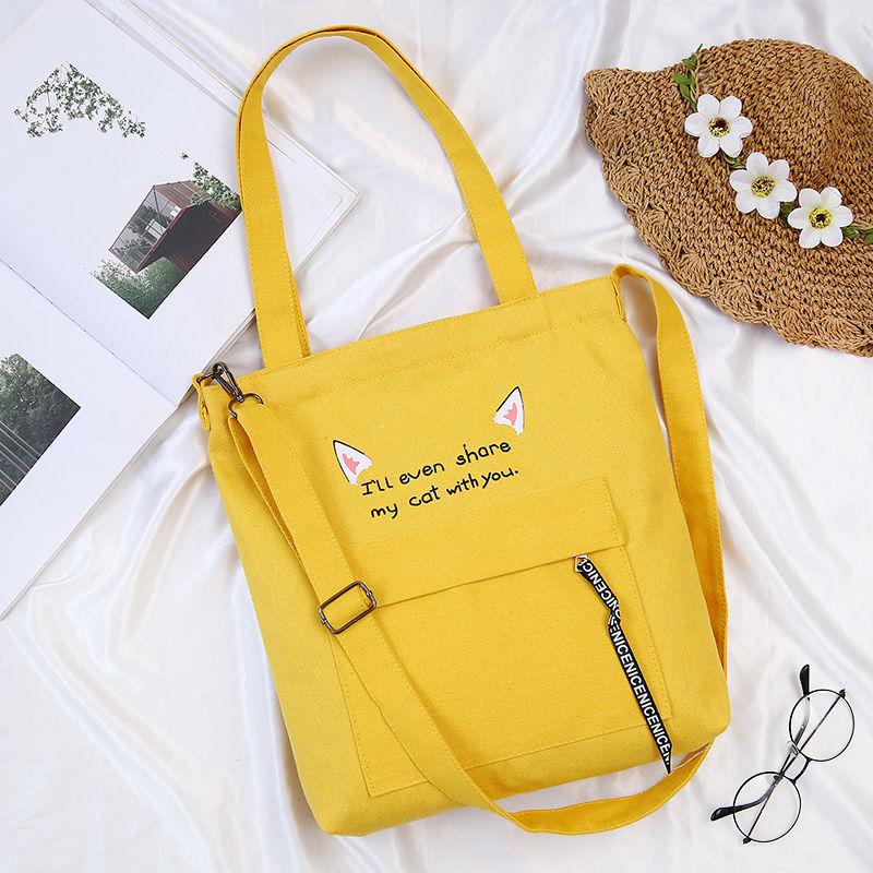 Girl leisure student lovely artistic female single shoulder canvas bag portable inclined cross bag