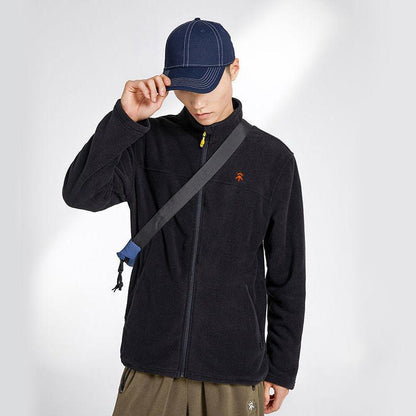 Fleece Jacket Trend Men's Jacket Autumn and Winter Thickening Polar Fleece Cardigan Stand-collar Jacket Jacket