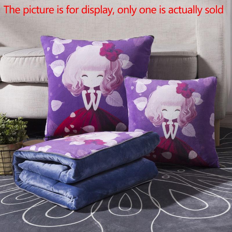 Dual-purpose Pillow Winter Coral Velvet Pillow Variable Quilt Sofa Pillow Car Warmth Artifact