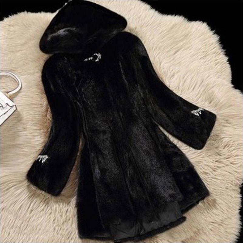 Fur Coat Woman Fashion Teddy Coat Winter Thicken Warm Jackets Lady Faux Fur Outwear Long Hooded Coat