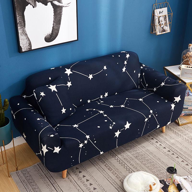 1-4 Seat Sofa Cover Full Cover Universal Cover Fashion Printing Elastic Universal Combination Sofa Cover Leather Sofa Cushion Towel Full Cover Fabric