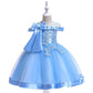 Embroidery Silk Princess Dress for Baby Girl Flower Elegant Girls Dresses  Party Christmas Halloween Kids Dresses Clothes