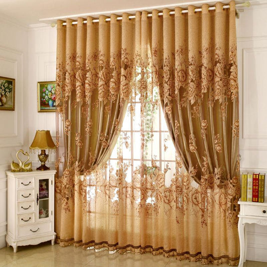 Finished Living Room Curtains Bedroom Balcony Shading Household Double Curtains and Screens, High-end Atmospheric Curtain Fabrics (150×270cm)