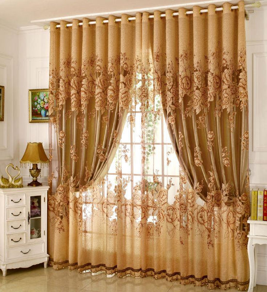 Finished Living Room Curtains Bedroom Balcony Shading Household Double Curtains and Screens, High-end Atmospheric Curtain Fabrics (150×270cm)