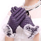 Women's Winter Gloves Warm Leather Touch Screen Mittens Outdoor Riding Gloves Thick Velvet Outer Circle Plush Thermal Gloves Breathable Waterproof